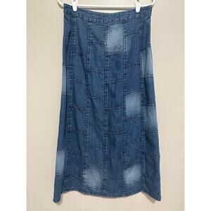 Studio West Women Skirt Medium Denim Patchwork Y2K 90s Western Rodeo Cottage
